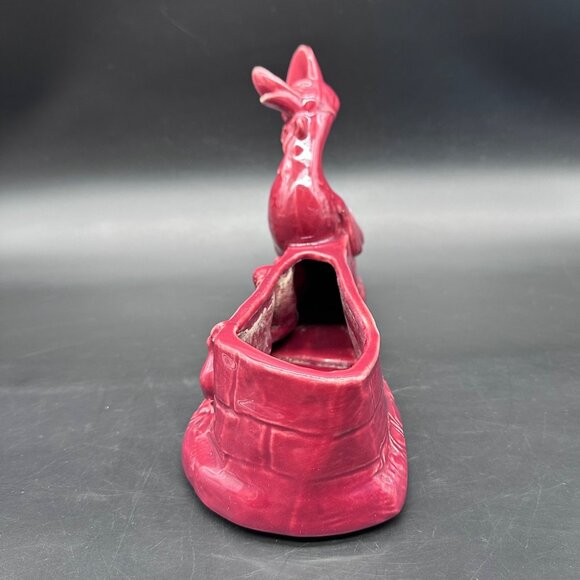 Vintage Duck Planter Mid Century Red Ducklings Kitschy Spring Easter Maroon - Picture 5 of 11